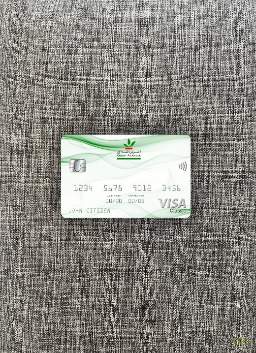 Maroc Crédit Agricole banque visa carte classique photolook recto